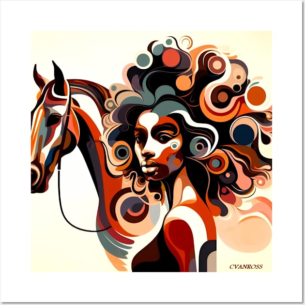 #1. Afro Queen and her horse by Charlotte VanRoss Wall Art by Charlotte VanRoss 